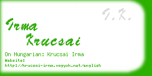 irma krucsai business card